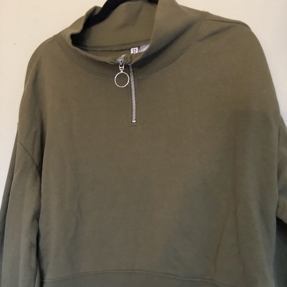 Olive Cropped Sweater